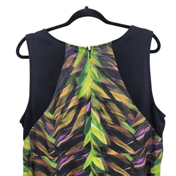 Lane Bryant Top Womens 20 Sleeveless Scoop Edgy Abstract Botanical Camo Black - Picture 8 of 10